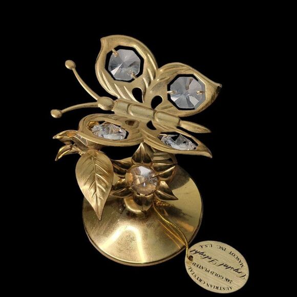 Vintage Crystal Delight Brass 24K Gold Plated Figurines (Set of 2) - Picture 2 of 9